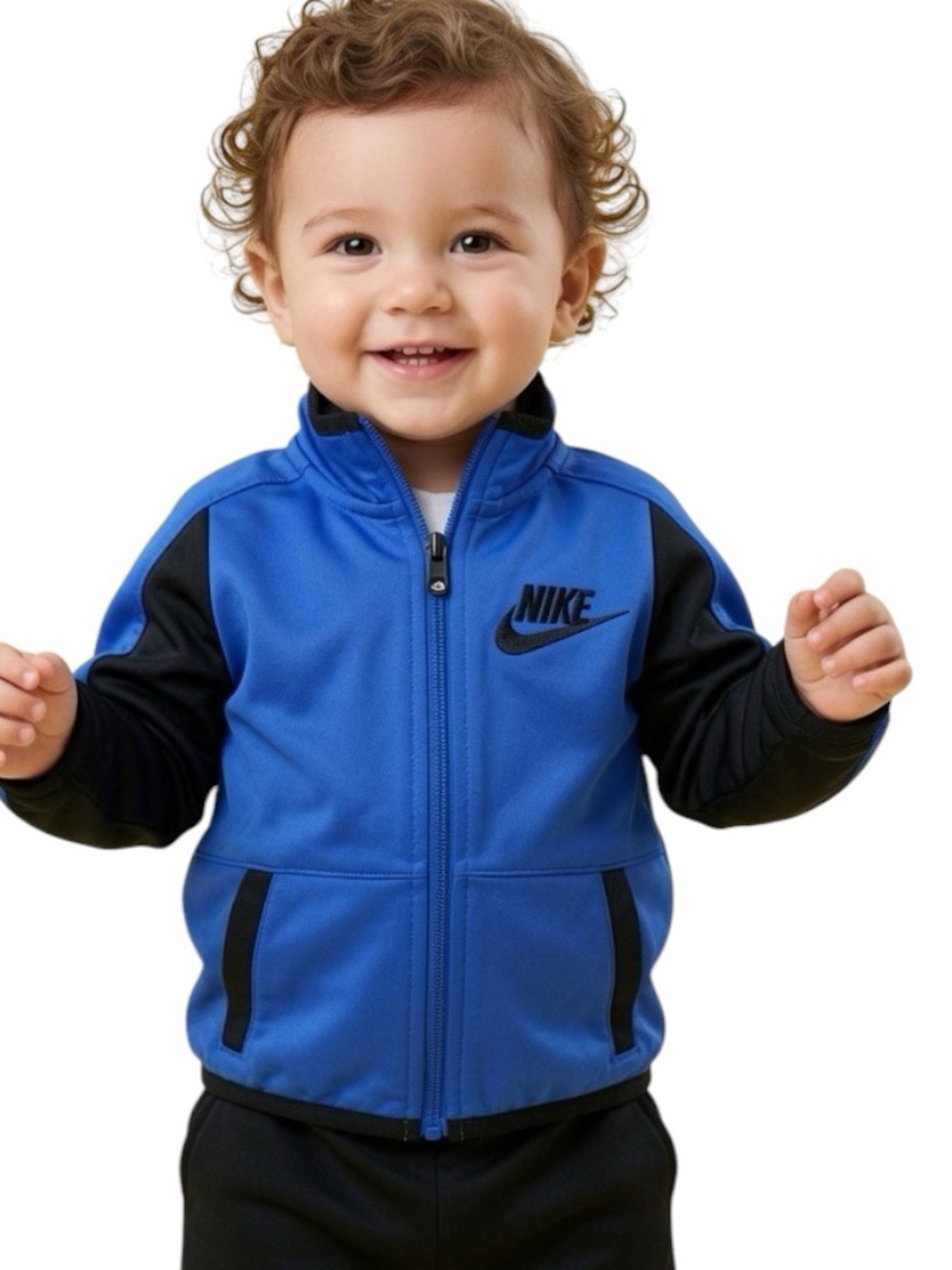 NIKE: Blue Black Full Zip Track Jacket - Size 2T